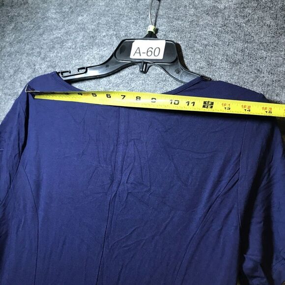 baishenggt Womens Blue Dress Size Large MIDI Short Sleeve With Pockets - Picture 6 of 8